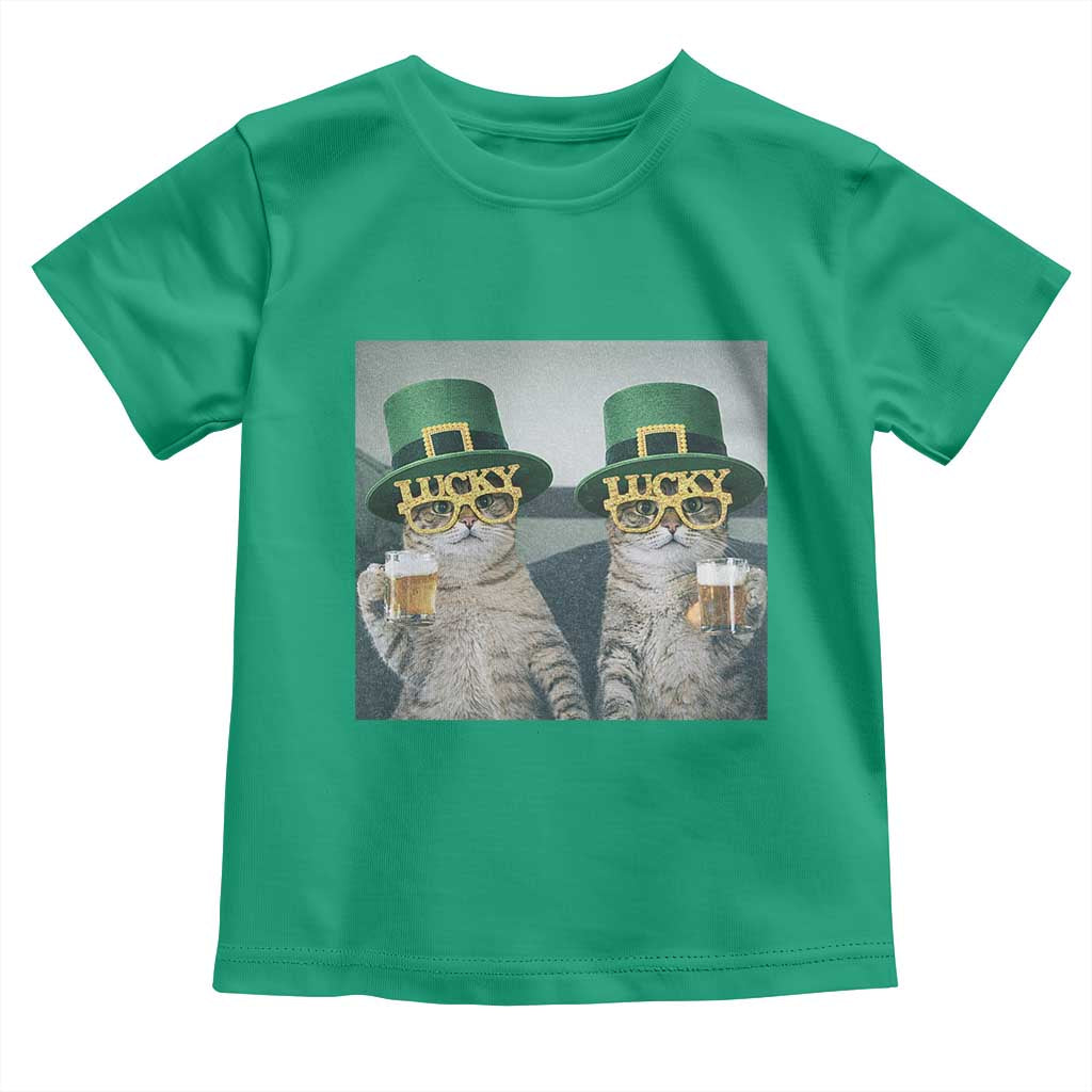 Funny St Patricks Day Cats Drinking Beer Meme Toddler T Shirt TS14 Irish Green Print Your Wear