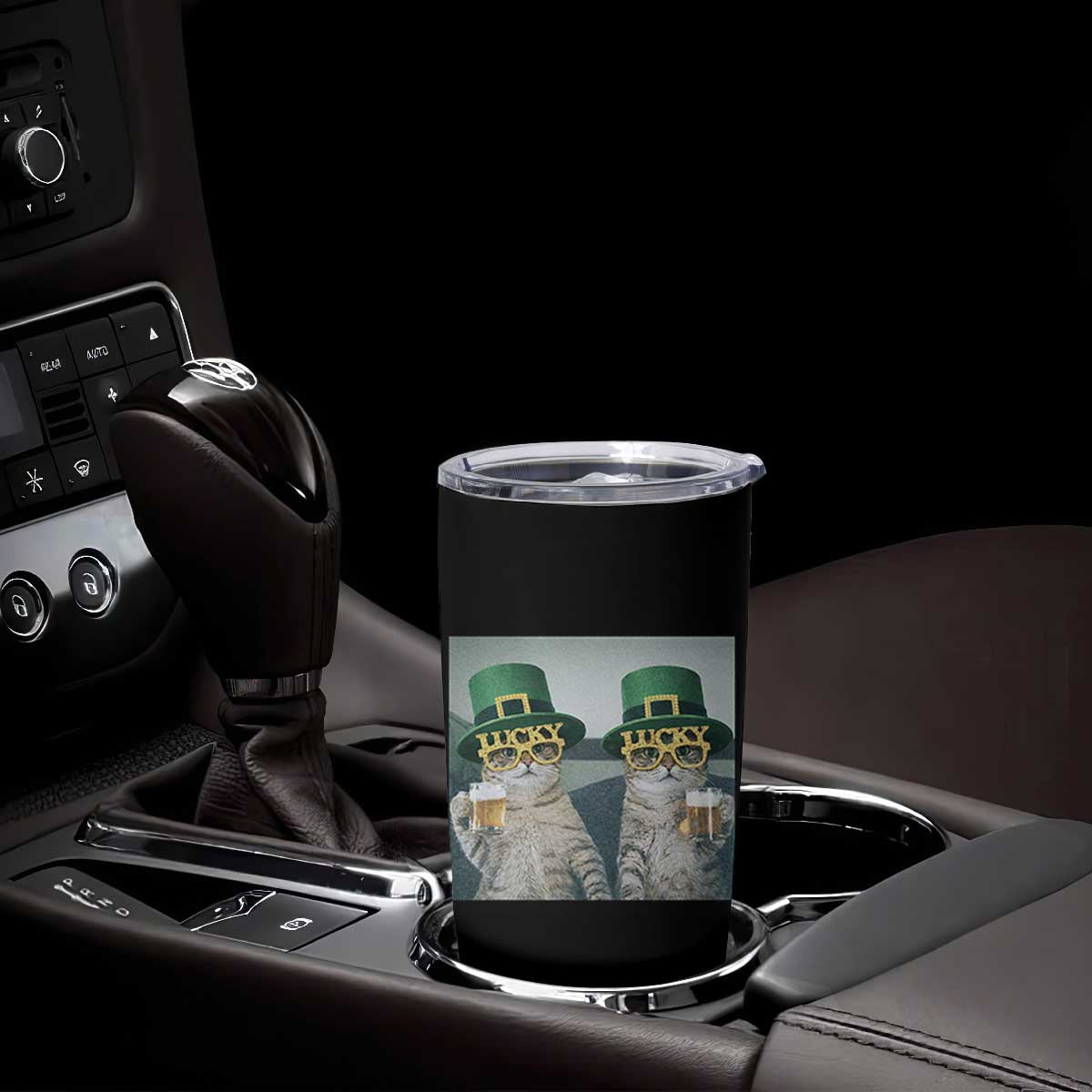 Funny St Patricks Day Cats Drinking Beer Meme Tumbler Cup TS14 Print Your Wear