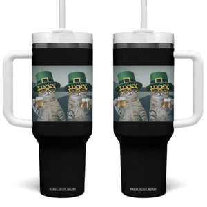 Funny St Patricks Day Cats Drinking Beer Meme Tumbler With Handle TS14 One Size: 40 oz Black Print Your Wear