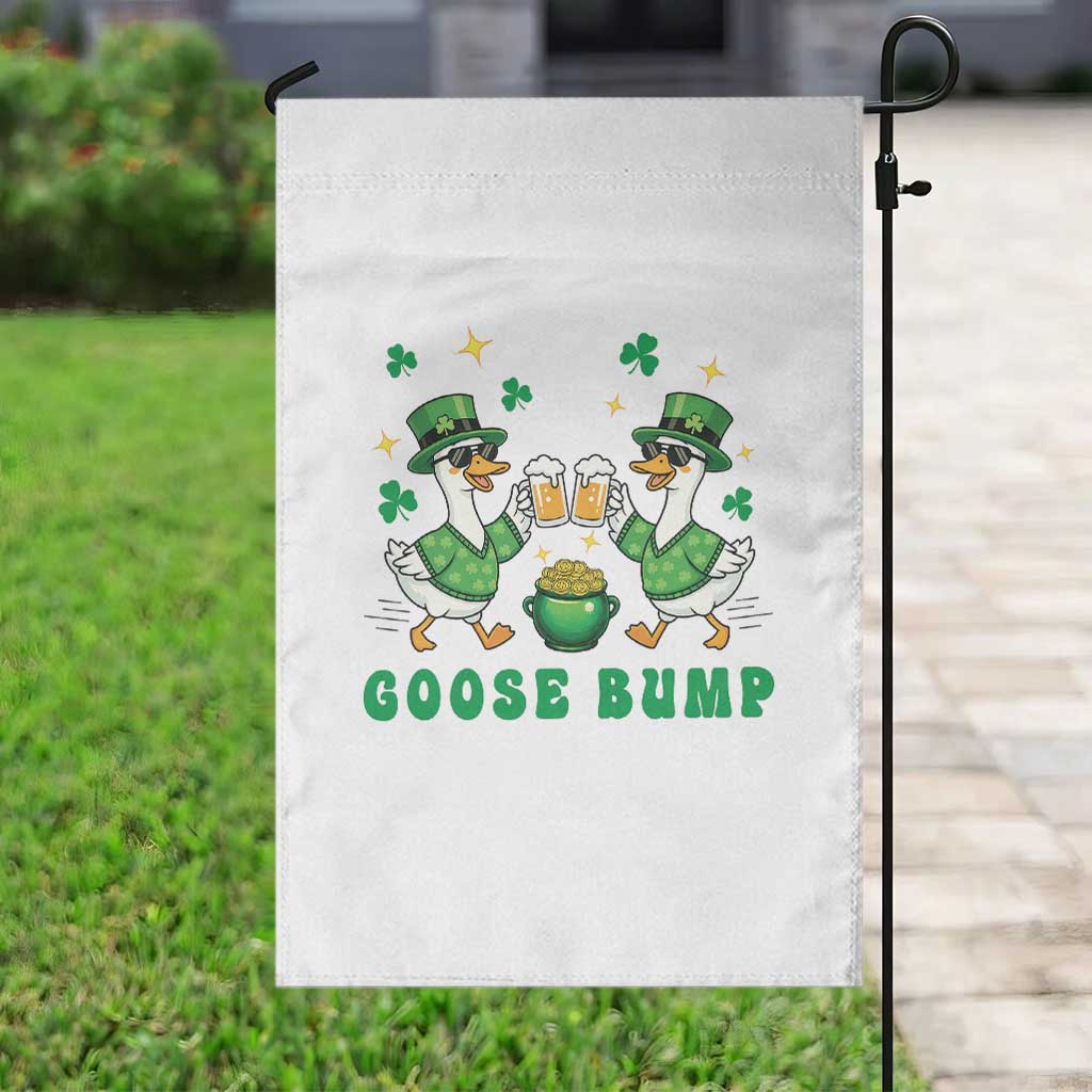 Funny St Patricks Day Goose Drinking Beer Garden Flag Goose Bump TS14 Print Your Wear