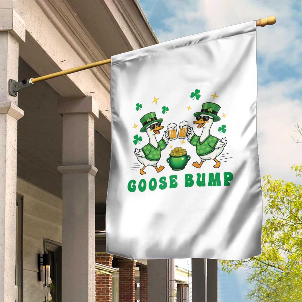 Funny St Patricks Day Goose Drinking Beer Garden Flag Goose Bump TS14 Print Your Wear