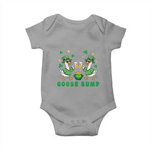 Funny St Patricks Day Goose Drinking Beer Baby Onesie Goose Bump TS14 Sport Gray Print Your Wear