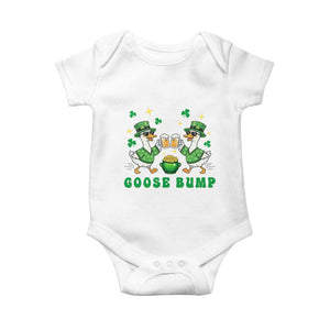 Funny St Patricks Day Goose Drinking Beer Baby Onesie Goose Bump TS14 White Print Your Wear