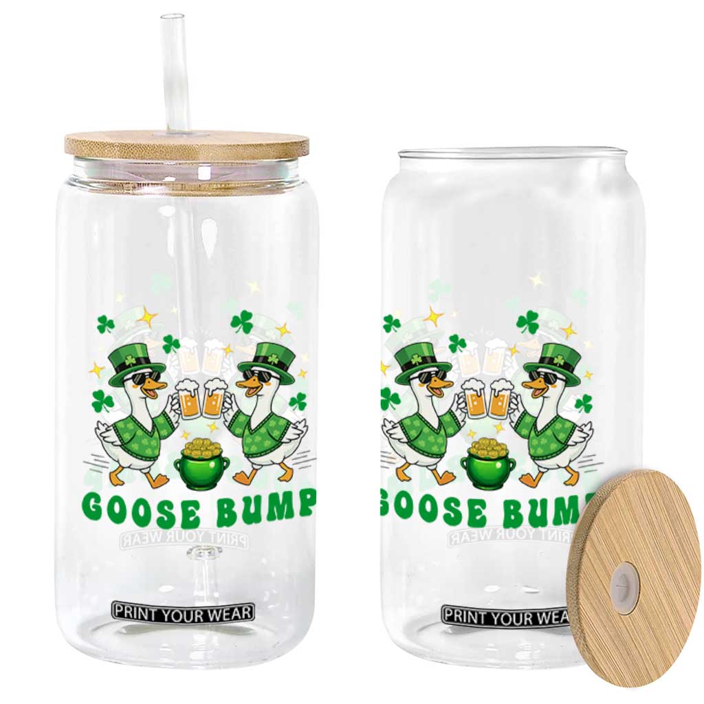 Funny St Patricks Day Goose Drinking Beer Glass Can Goose Bump TS14 Print Your Wear