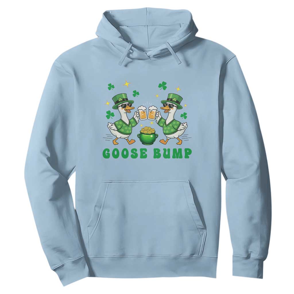 Funny St Patricks Day Goose Drinking Beer Hoodie Goose Bump TS14 Light Blue Print Your Wear