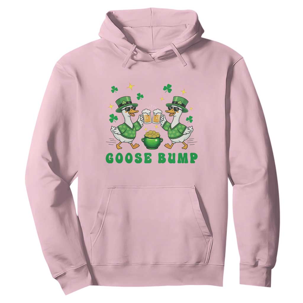 Funny St Patricks Day Goose Drinking Beer Hoodie Goose Bump TS14 Light Pink Print Your Wear