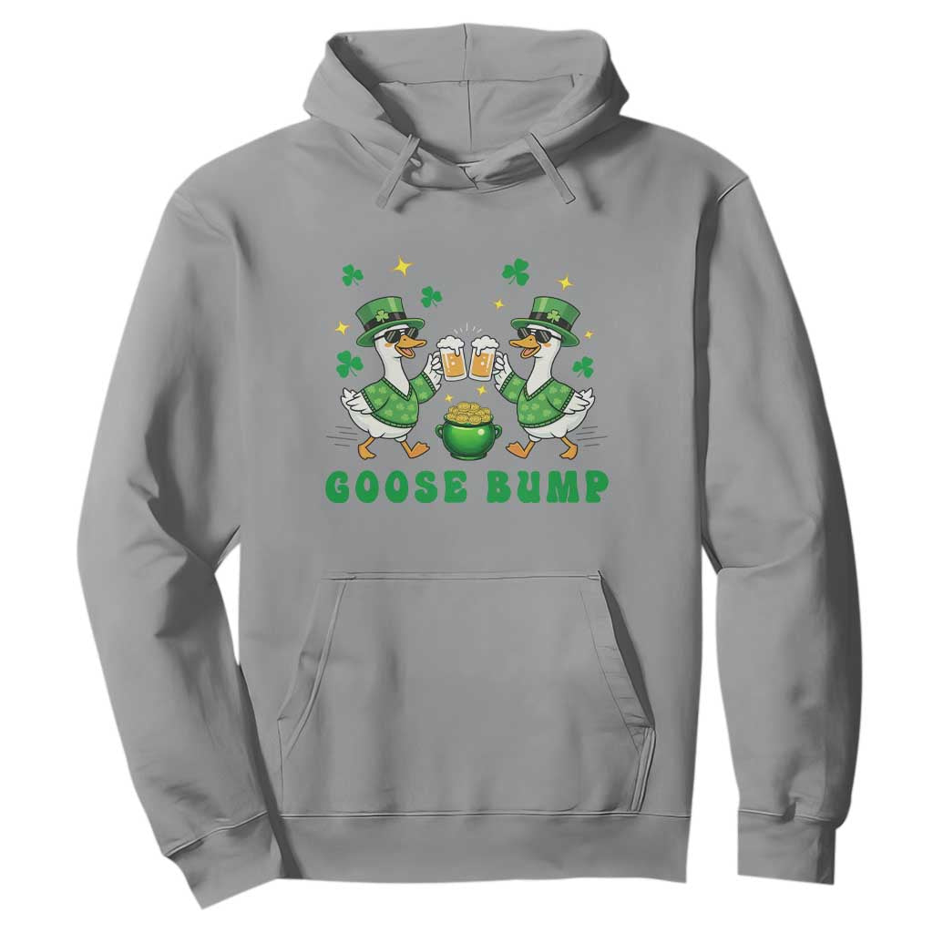 Funny St Patricks Day Goose Drinking Beer Hoodie Goose Bump TS14 Sport Gray Print Your Wear