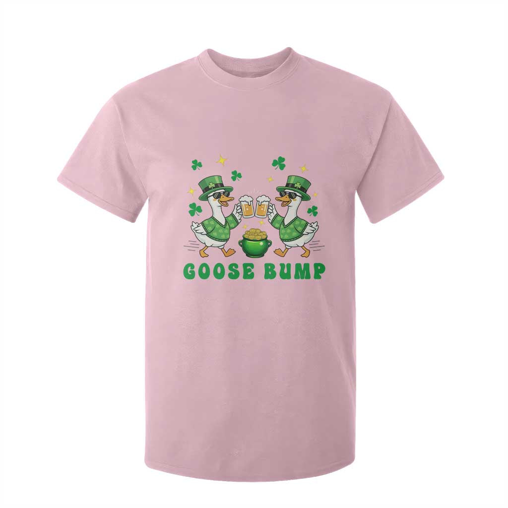 Funny St Patricks Day Goose Drinking Beer T Shirt For Kid Goose Bump TS14 Light Pink Print Your Wear