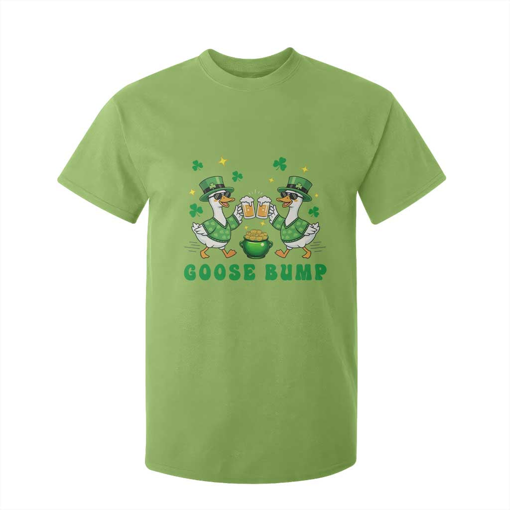 Funny St Patricks Day Goose Drinking Beer T Shirt For Kid Goose Bump TS14 Lime Print Your Wear
