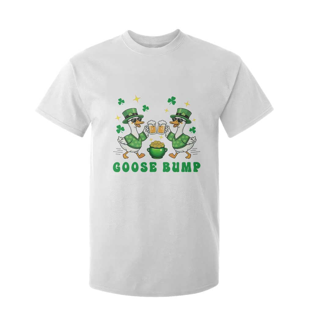Funny St Patricks Day Goose Drinking Beer T Shirt For Kid Goose Bump TS14 White Print Your Wear