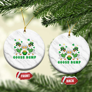 Funny St Patricks Day Goose Drinking Beer Ceramic Ornament Goose Bump TS14 1pc White Marble Print Your Wear