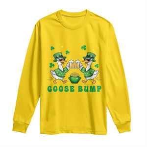 Funny St Patricks Day Goose Drinking Beer Long Sleeve Shirt Goose Bump TS14 Daisy Print Your Wear