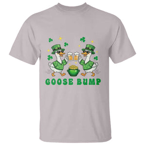 Funny St Patricks Day Goose Drinking Beer T Shirt Goose Bump TS14 Ice Gray Print Your Wear