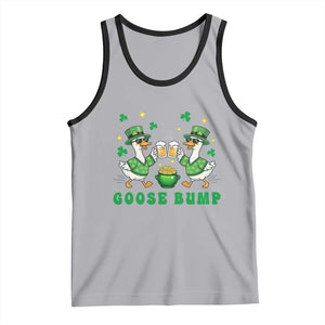 Funny St Patricks Day Goose Drinking Beer Tank Top Goose Bump TS14 Athletic Heather Black Print Your Wear