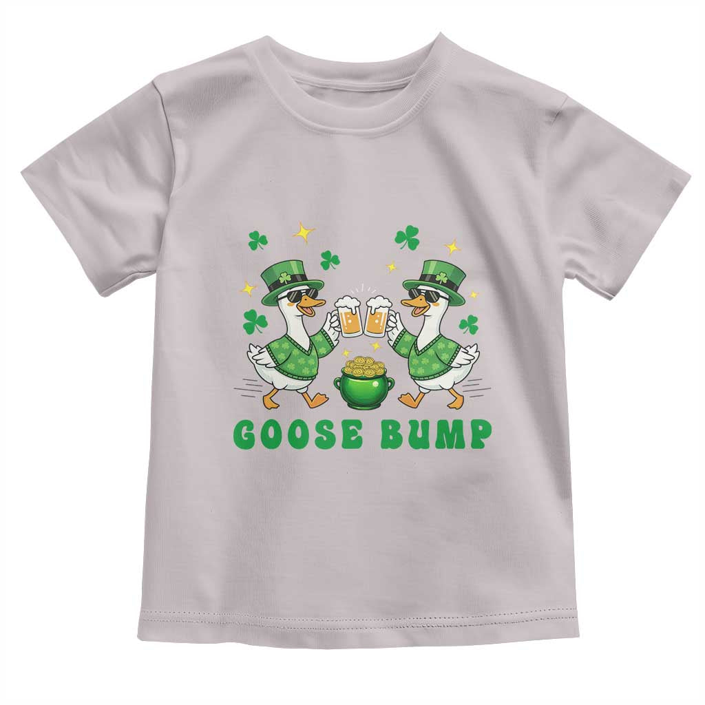 Funny St Patricks Day Goose Drinking Beer Toddler T Shirt Goose Bump TS14 Ice Gray Print Your Wear