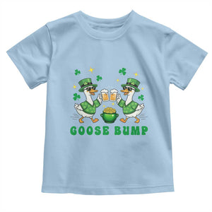 Funny St Patricks Day Goose Drinking Beer Toddler T Shirt Goose Bump TS14 Light Blue Print Your Wear