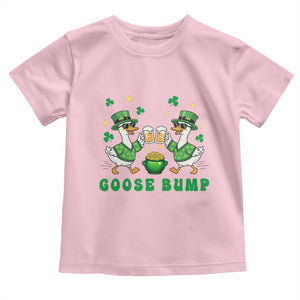 Funny St Patricks Day Goose Drinking Beer Toddler T Shirt Goose Bump TS14 Light Pink Print Your Wear