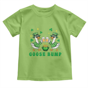 Funny St Patricks Day Goose Drinking Beer Toddler T Shirt Goose Bump TS14 Lime Print Your Wear
