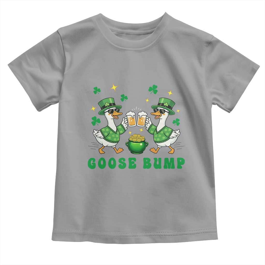 Funny St Patricks Day Goose Drinking Beer Toddler T Shirt Goose Bump TS14 Sport Gray Print Your Wear