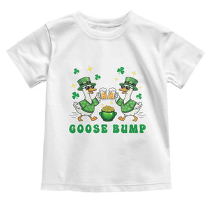 Funny St Patricks Day Goose Drinking Beer Toddler T Shirt Goose Bump TS14 White Print Your Wear
