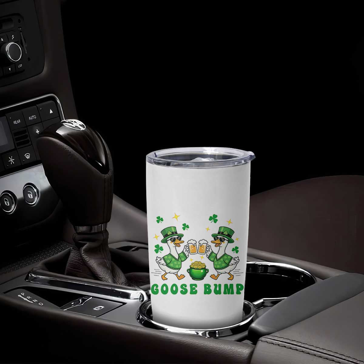 Funny St Patricks Day Goose Drinking Beer Tumbler Cup Goose Bump TS14 Print Your Wear