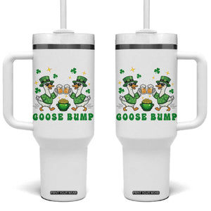 Funny St Patricks Day Goose Drinking Beer Tumbler With Handle Goose Bump TS14 One Size: 40 oz White Print Your Wear