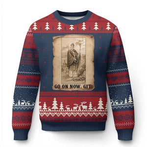 Funny Saint Patrick Irish Catholic St Patrick's Day Ugly Christmas Sweater Go On Now Git TS14 Navy Red Print Your Wear