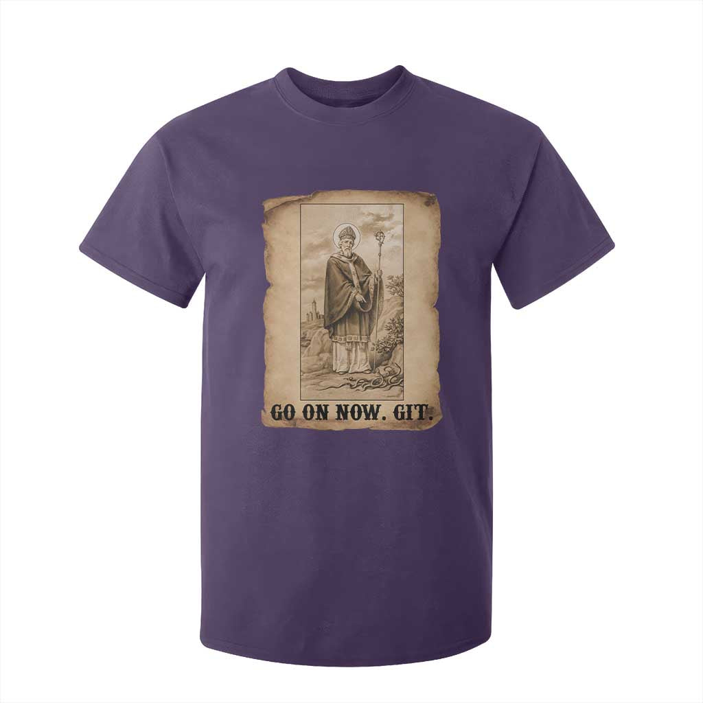 Funny Saint Patrick Irish Catholic St Patrick's Day T Shirt For Kid Go On Now Git TS14 Purple Print Your Wear