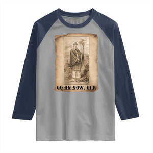 Funny Saint Patrick Irish Catholic St Patrick's Day Raglan Shirt Go On Now Git TS14 Sport Gray Navy Print Your Wear