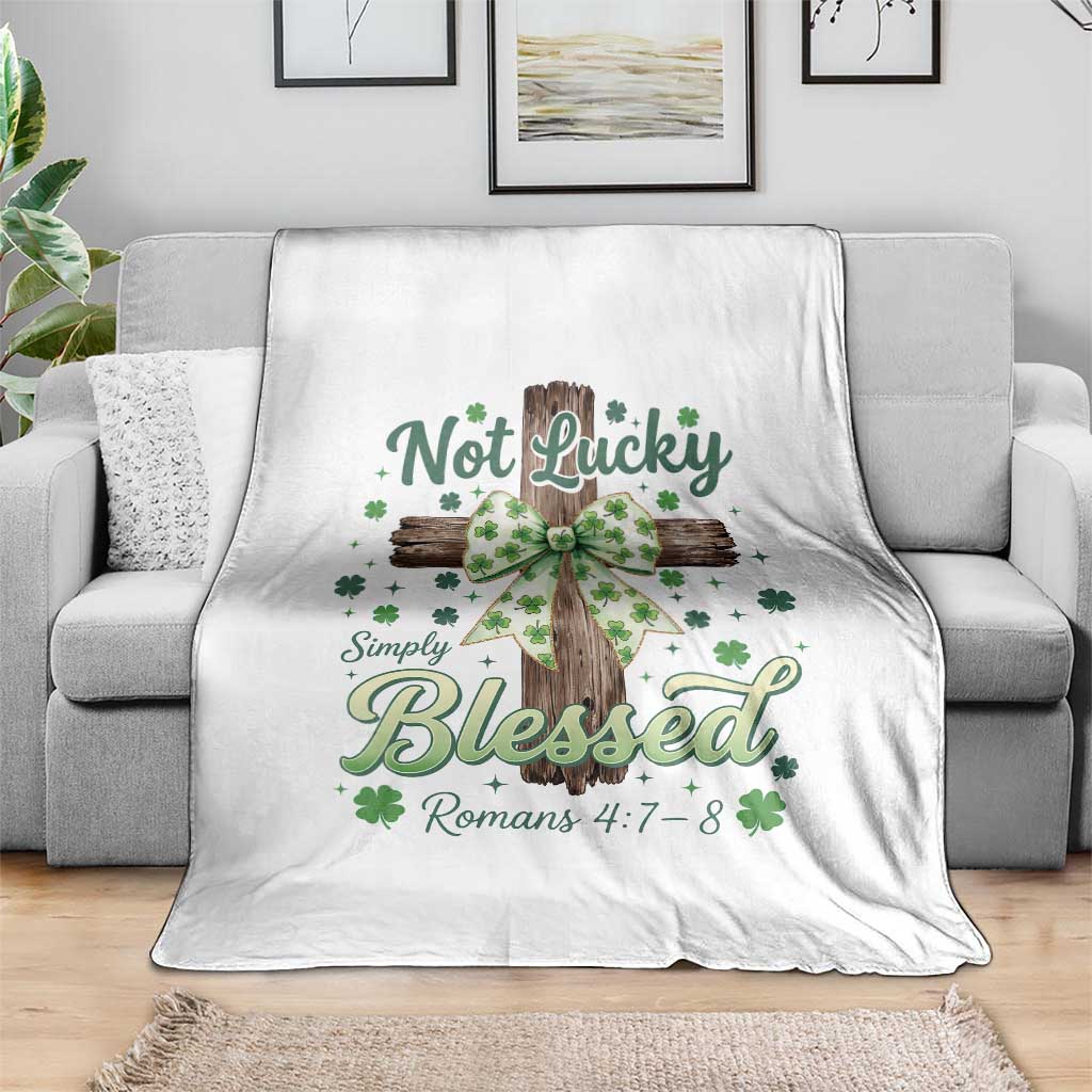 Shamrock Cross Irish St Patrick's Day Throw Blanket Not Lucky Simply Blessed TS14 Print Your Wear