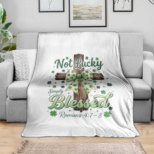 Shamrock Cross Irish St Patrick's Day Throw Blanket Not Lucky Simply Blessed TS14 Print Your Wear