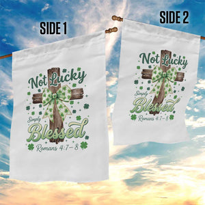 Shamrock Cross Irish St Patrick's Day Garden Flag Not Lucky Simply Blessed TS14 Print Your Wear