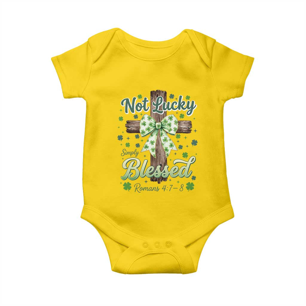 Shamrock Cross Irish St Patrick's Day Baby Onesie Not Lucky Simply Blessed TS14 Daisy Print Your Wear