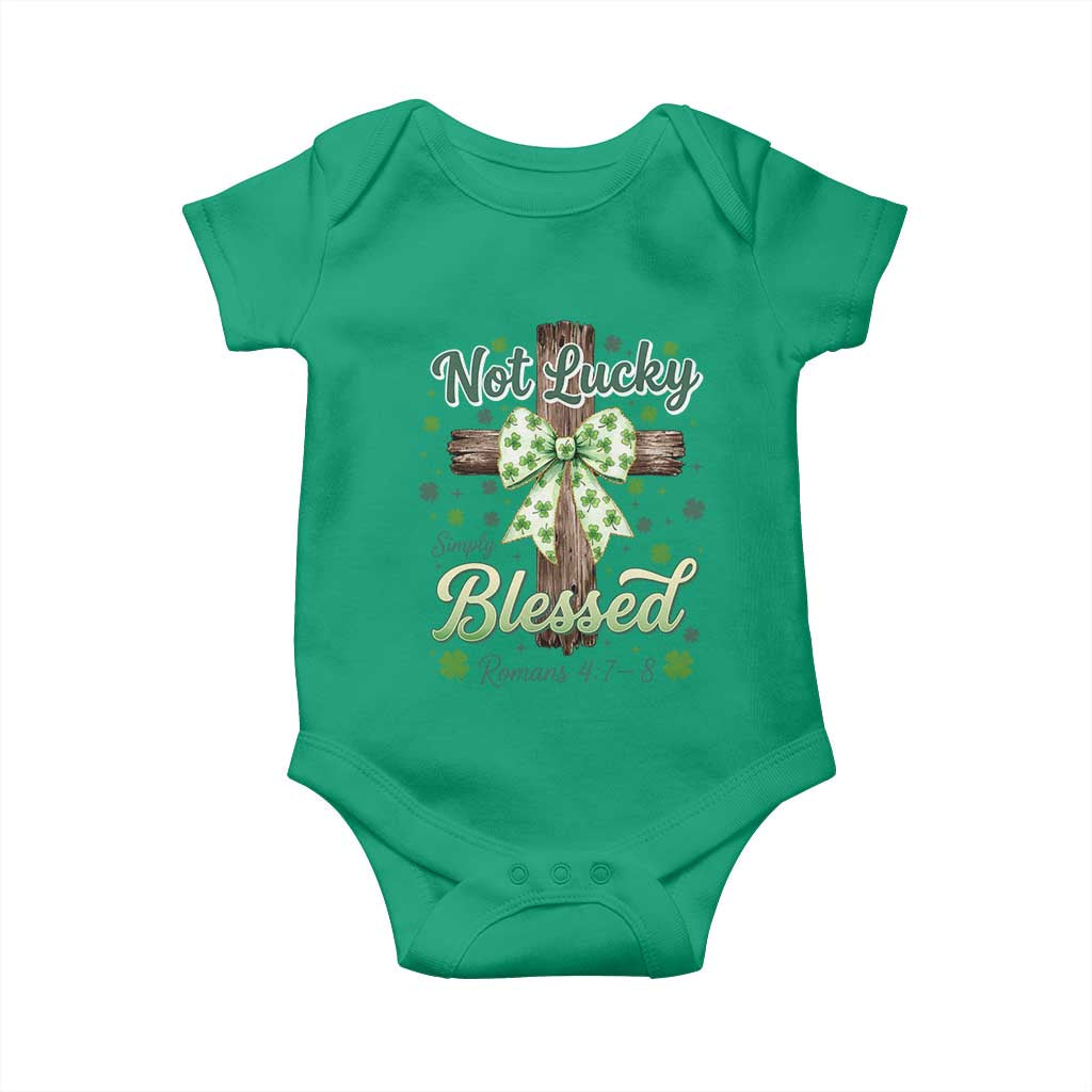 Shamrock Cross Irish St Patrick's Day Baby Onesie Not Lucky Simply Blessed TS14 Irish Green Print Your Wear