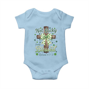 Shamrock Cross Irish St Patrick's Day Baby Onesie Not Lucky Simply Blessed TS14 Light Blue Print Your Wear