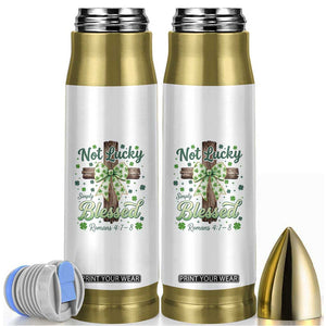 Shamrock Cross Irish St Patrick's Day Bullet Tumbler Not Lucky Simply Blessed TS14 White Print Your Wear