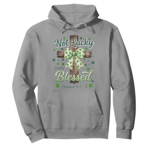 Shamrock Cross Irish St Patrick's Day Hoodie Not Lucky Simply Blessed TS14 Sport Gray Print Your Wear