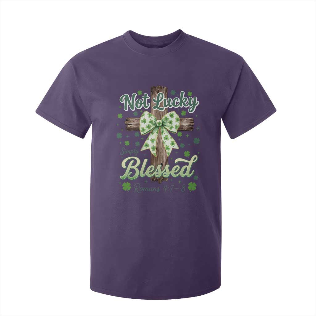 Shamrock Cross Irish St Patrick's Day T Shirt For Kid Not Lucky Simply Blessed TS14 Purple Print Your Wear
