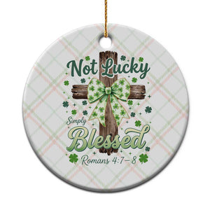 Shamrock Cross Irish St Patrick's Day Ceramic Ornament Not Lucky Simply Blessed TS14 1pc Christmas Plaid Print Your Wear