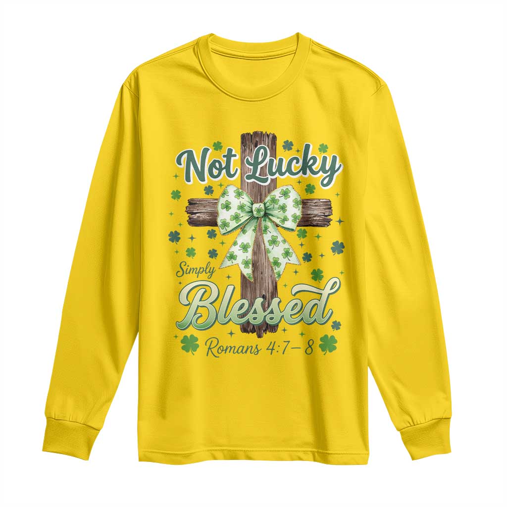 Shamrock Cross Irish St Patrick's Day Long Sleeve Shirt Not Lucky Simply Blessed TS14 Daisy Print Your Wear