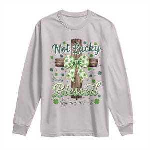 Shamrock Cross Irish St Patrick's Day Long Sleeve Shirt Not Lucky Simply Blessed TS14 Ice Gray Print Your Wear
