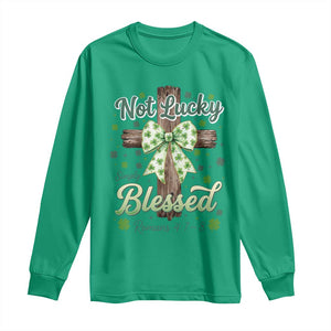 Shamrock Cross Irish St Patrick's Day Long Sleeve Shirt Not Lucky Simply Blessed TS14 Irish Green Print Your Wear