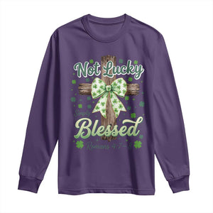 Shamrock Cross Irish St Patrick's Day Long Sleeve Shirt Not Lucky Simply Blessed TS14 Purple Print Your Wear