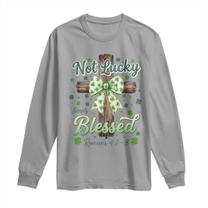 Shamrock Cross Irish St Patrick's Day Long Sleeve Shirt Not Lucky Simply Blessed TS14 Sport Gray Print Your Wear