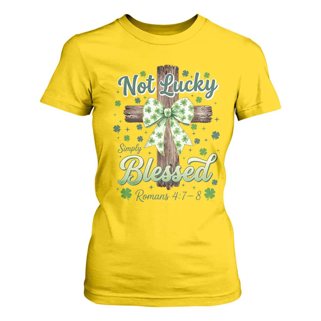 Shamrock Cross Irish St Patrick's Day T Shirt For Women Not Lucky Simply Blessed TS14 Daisy Print Your Wear