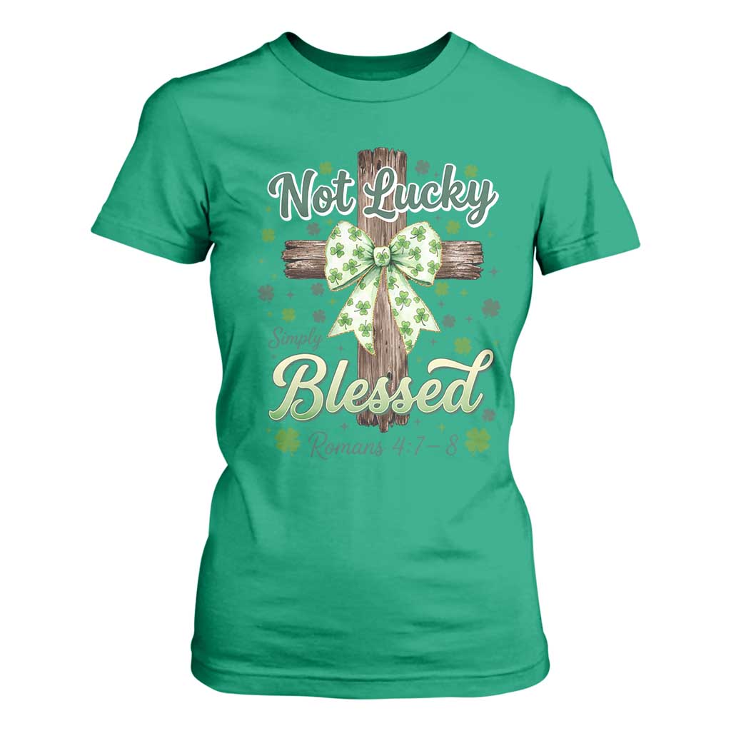 Shamrock Cross Irish St Patrick's Day T Shirt For Women Not Lucky Simply Blessed TS14 Irish Green Print Your Wear