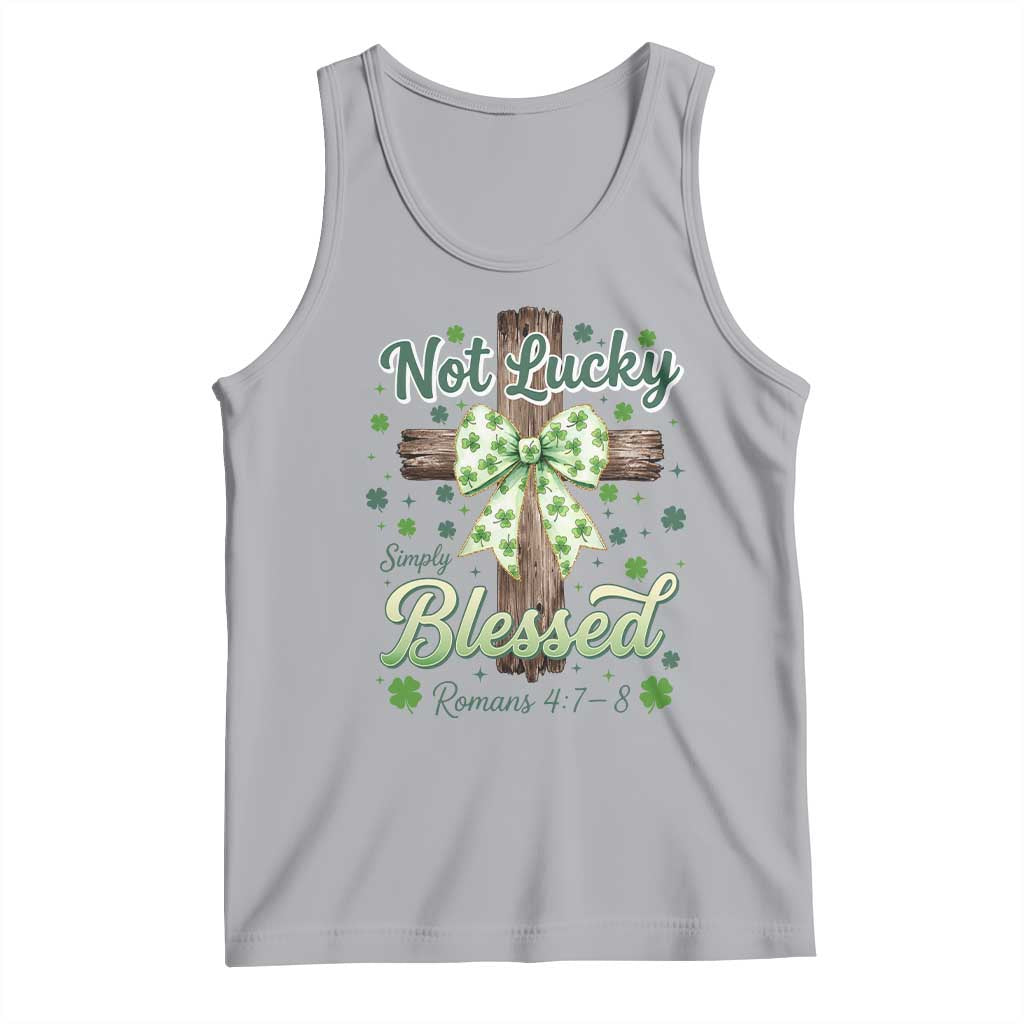 Shamrock Cross Irish St Patrick's Day Tank Top Not Lucky Simply Blessed TS14 Athletic Heather Print Your Wear