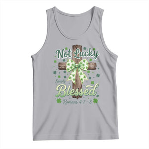 Shamrock Cross Irish St Patrick's Day Tank Top Not Lucky Simply Blessed TS14 Athletic Heather Print Your Wear