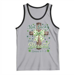 Shamrock Cross Irish St Patrick's Day Tank Top Not Lucky Simply Blessed TS14 Athletic Heather Black Print Your Wear