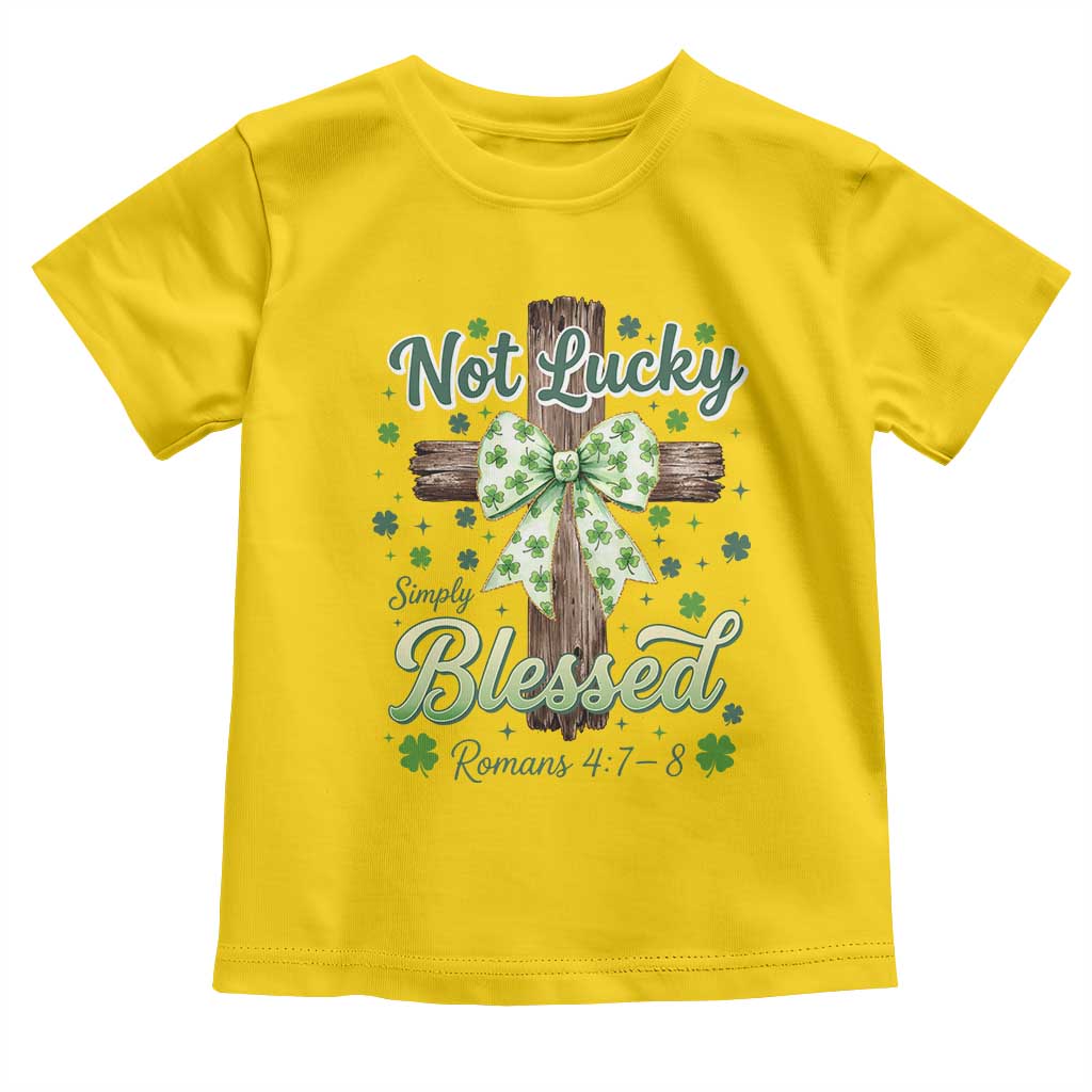 Shamrock Cross Irish St Patrick's Day Toddler T Shirt Not Lucky Simply Blessed TS14 Daisy Print Your Wear